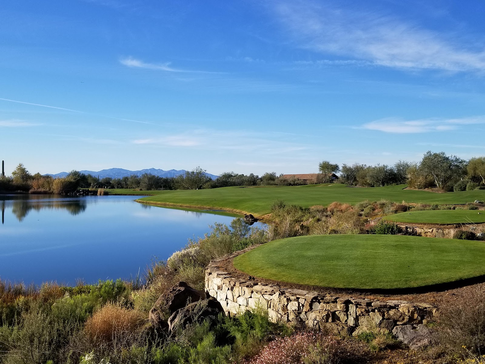 Quintero Golf Club, desert fairway in the Hieroglyphic Mountains near Peoria, Arizona