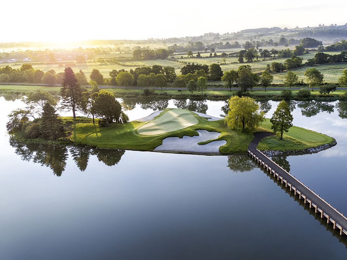 JCB Golf and Country Club, manicured parkland fairways and lakes in Staffordshire, England