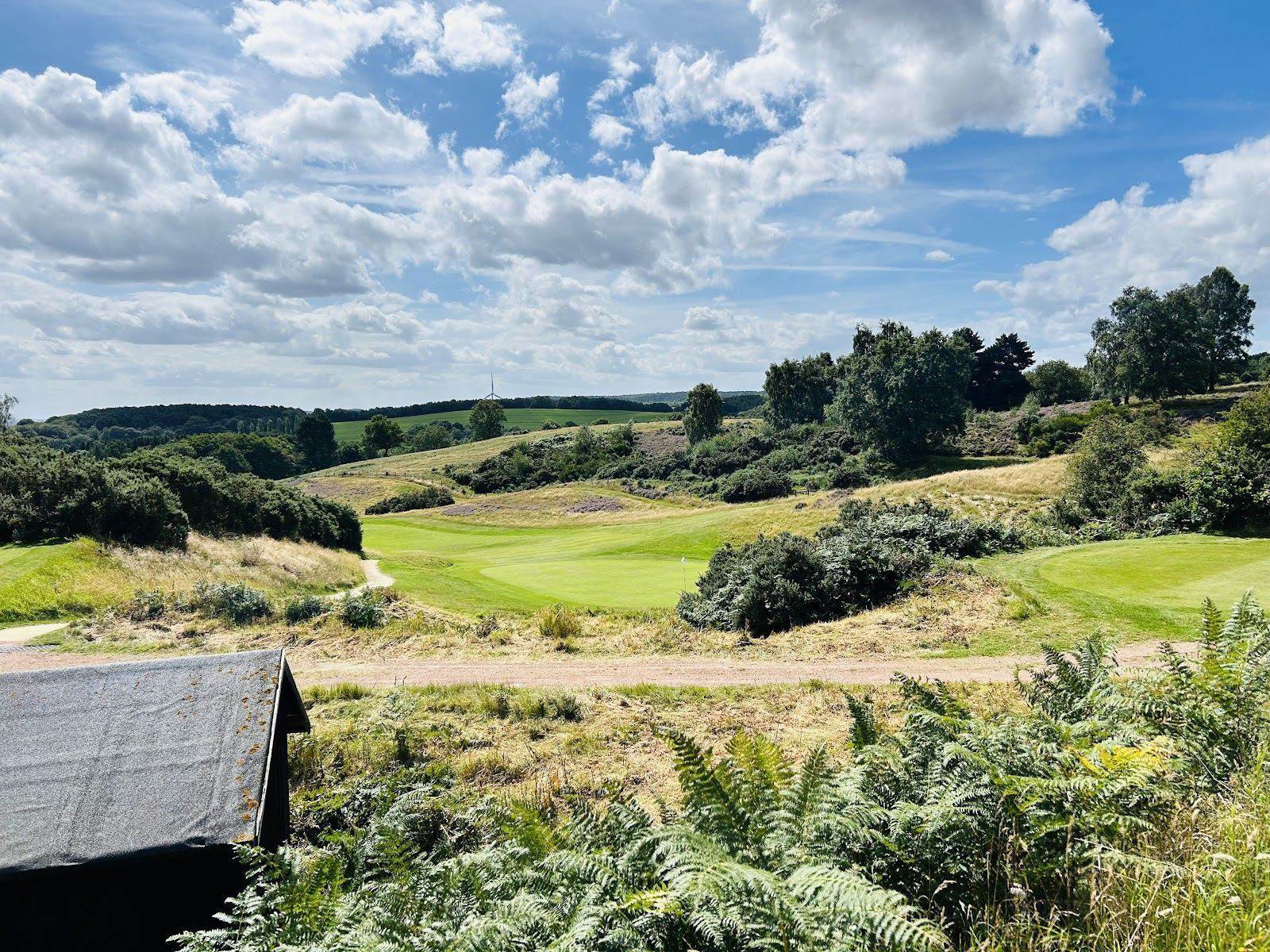 Hollinwell heathland fairways in a wooded valley at Notts Golf Club, Nottinghamshire, England