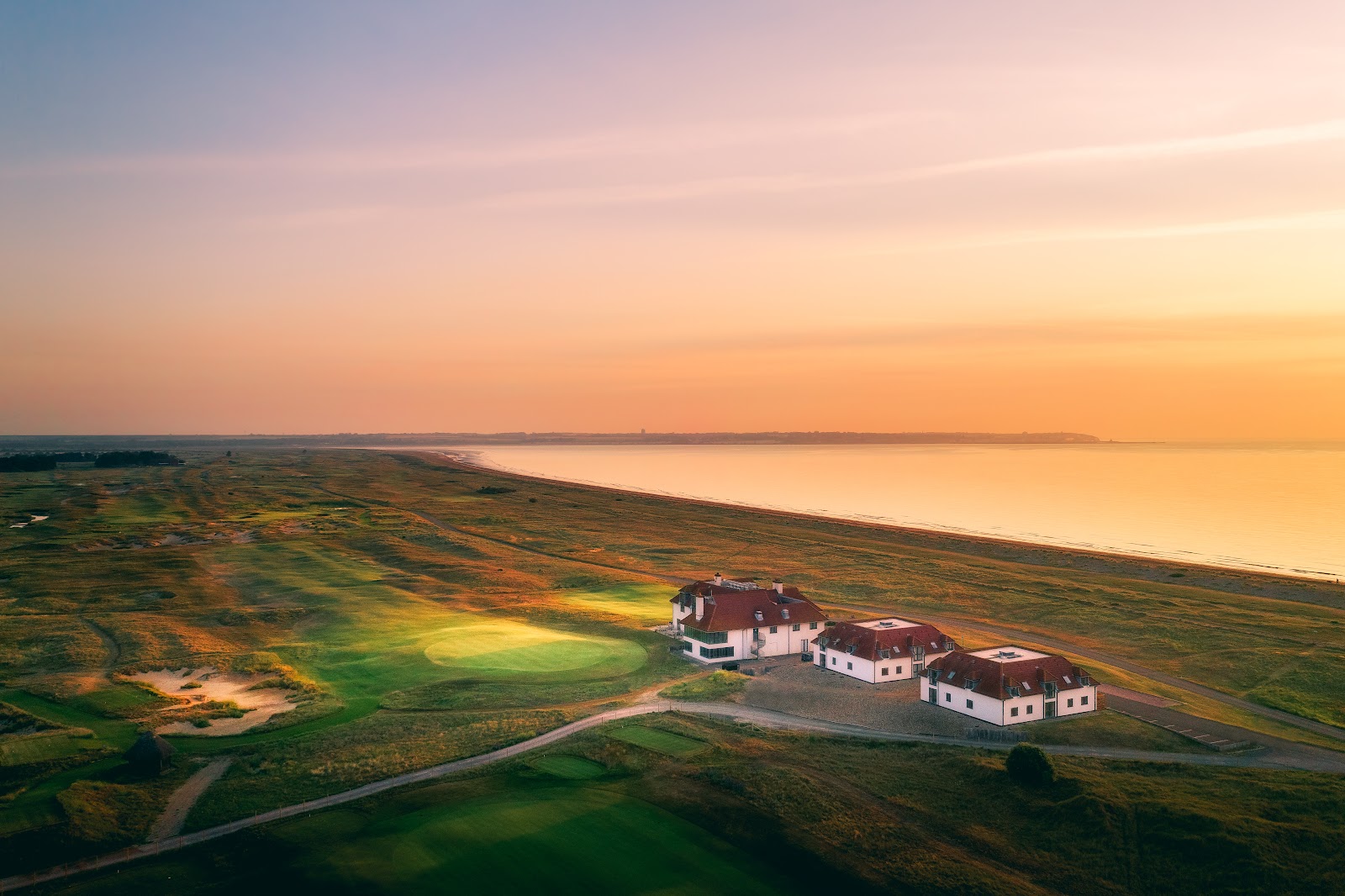 Prince's Golf Club at Sandwich, links fairways running out toward Sandwich Bay and the English Channel