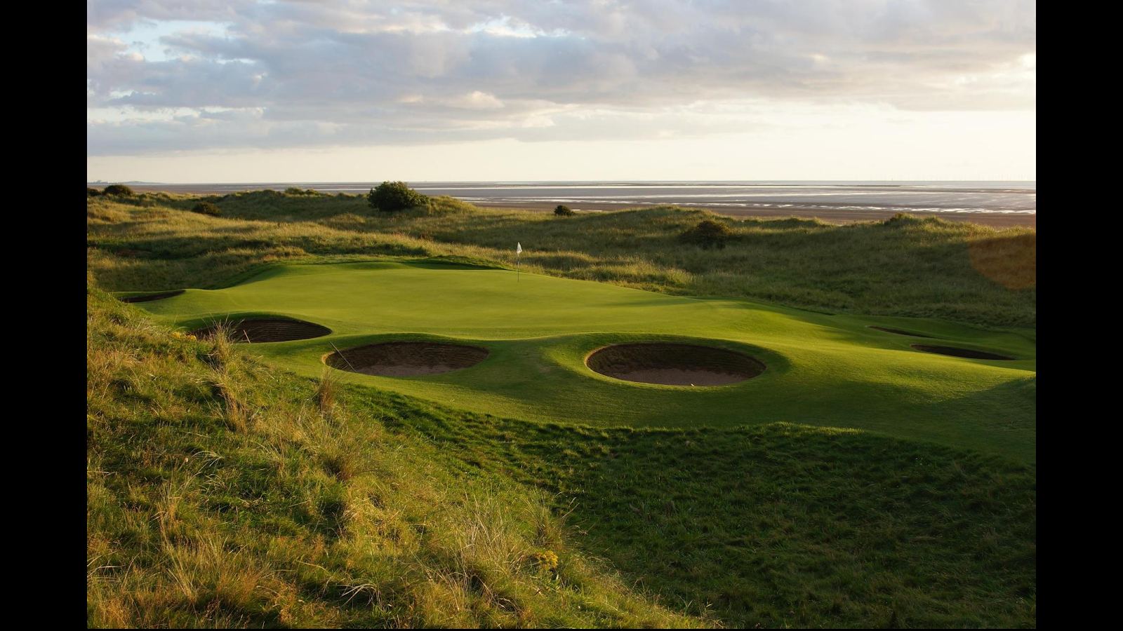 Silloth on Solway Golf Club, heather and links turf above the Solway Firth in Cumbria