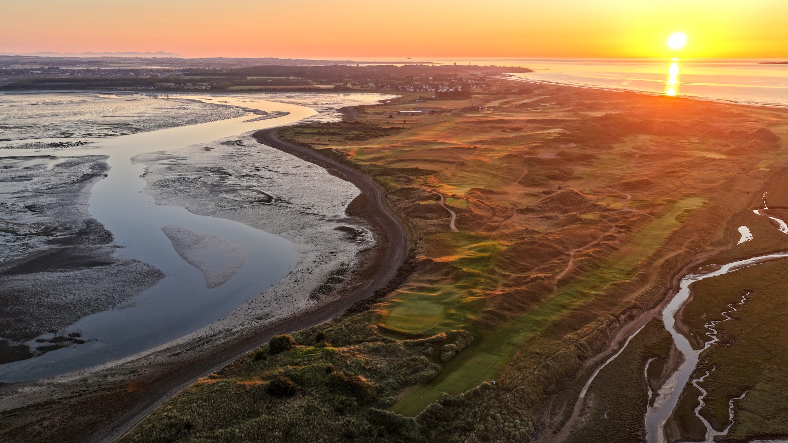 The Island Golf Club links among tall dunes at Donabate, County Dublin, across the estuary from Malahide