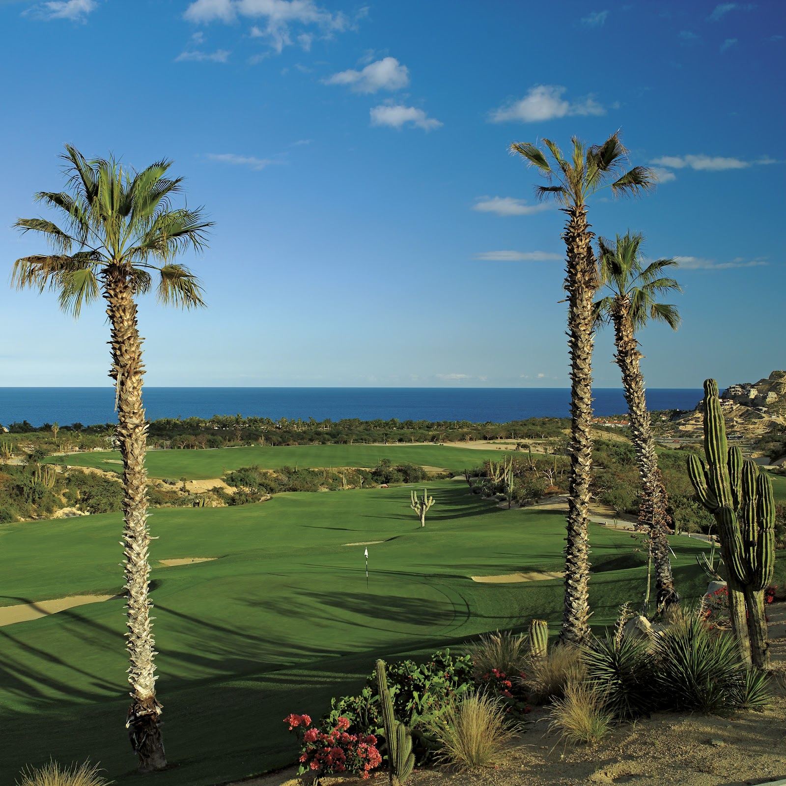 Palmilla Golf Club fairways descending toward the Sea of Cortez at San Jose del Cabo, Los Cabos