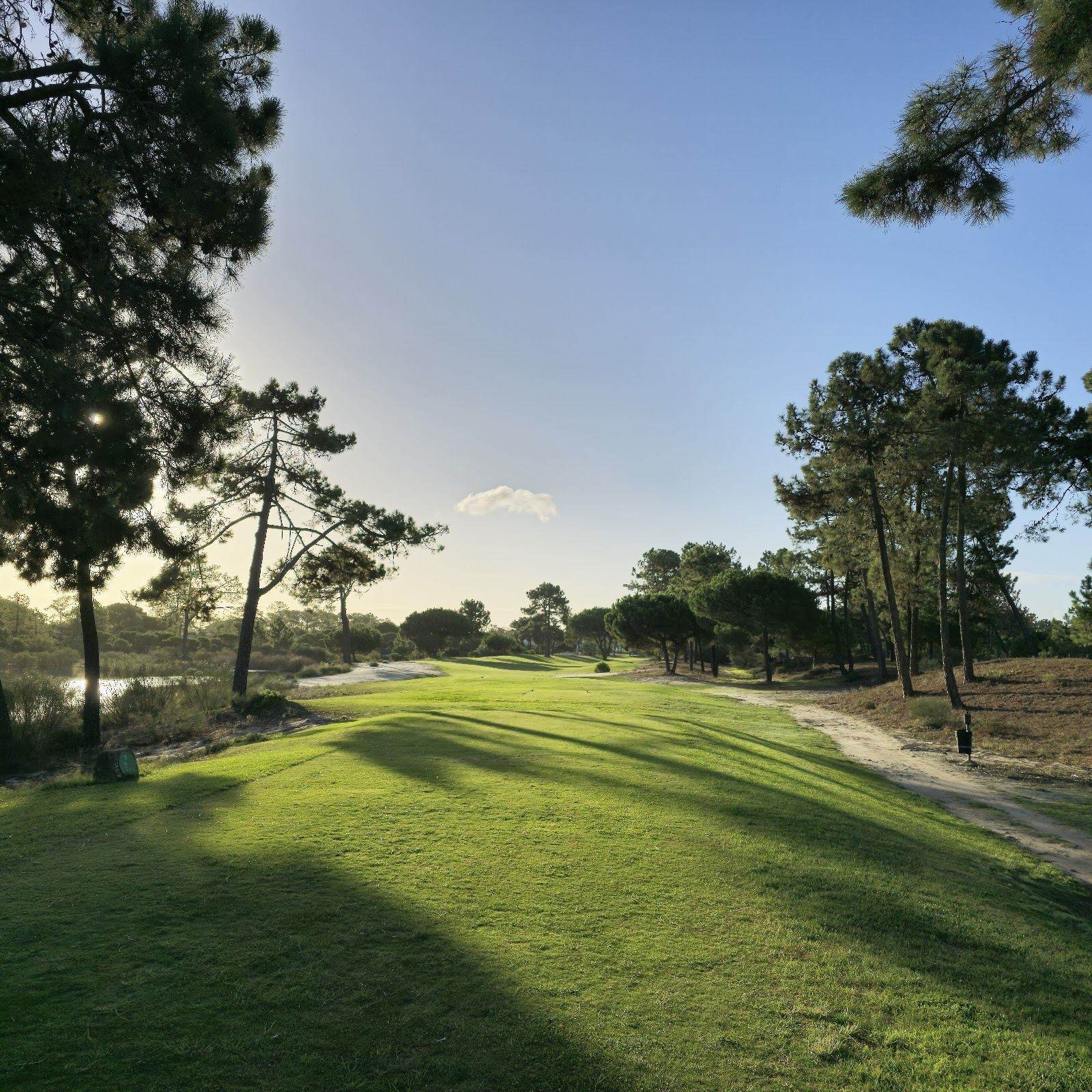 Troia Golf links on the sandy peninsula between the Sado Estuary and the Atlantic near Setubal, pine fringed fairways and dunes