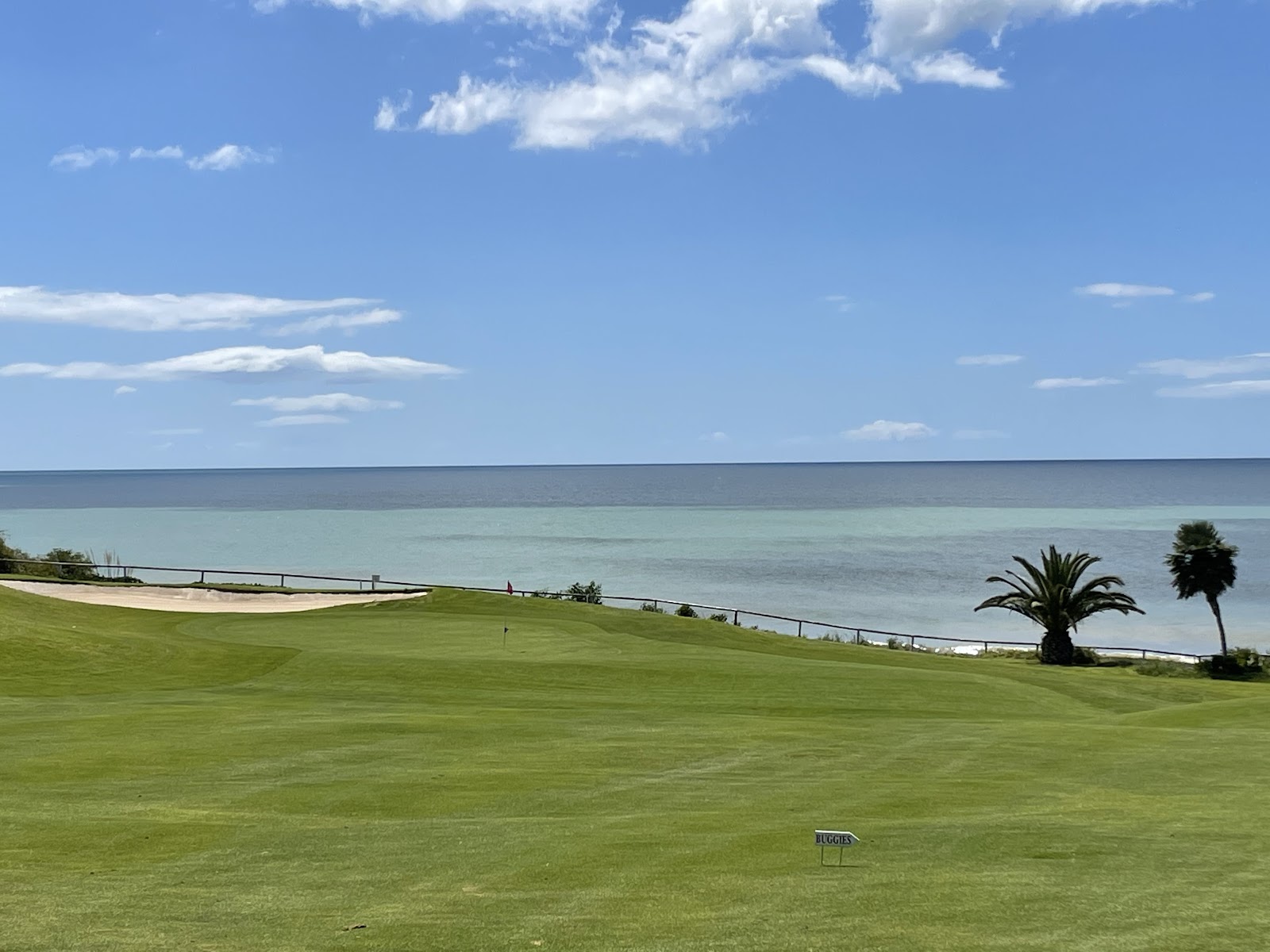 Vale do Lobo Ocean Course, sunlit fairways winding toward the Algarve coast at Almancil, Portugal