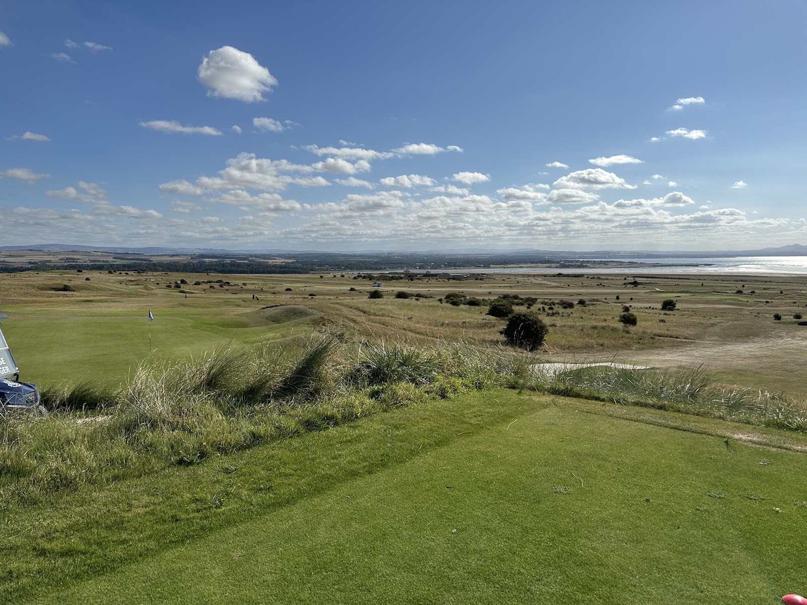Gullane No 2 golf course, links fairway climbing Gullane Hill above the Firth of Forth in East Lothian