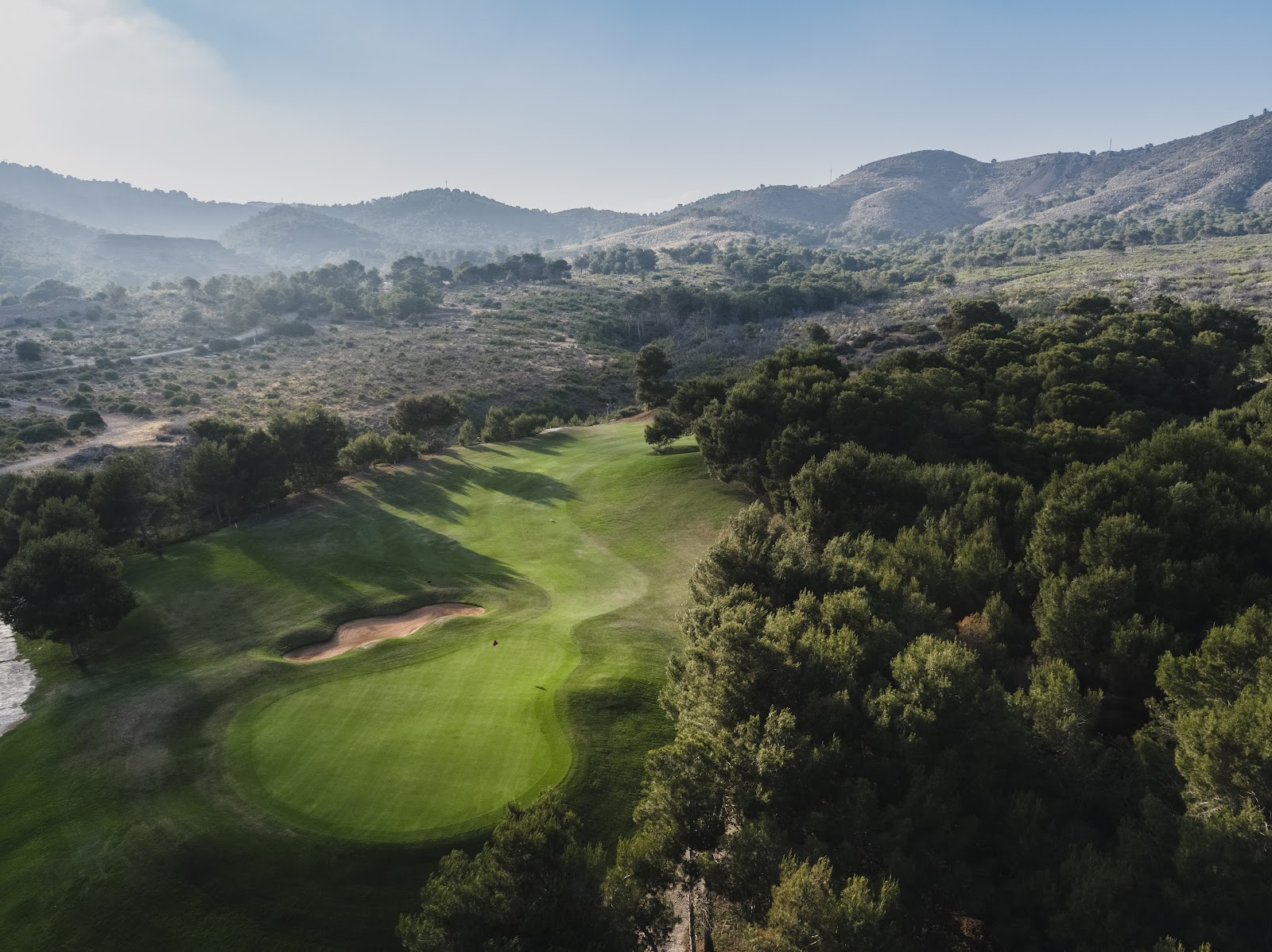 La Manga Club West Course, fairways through pine covered hills in Murcia, Spain