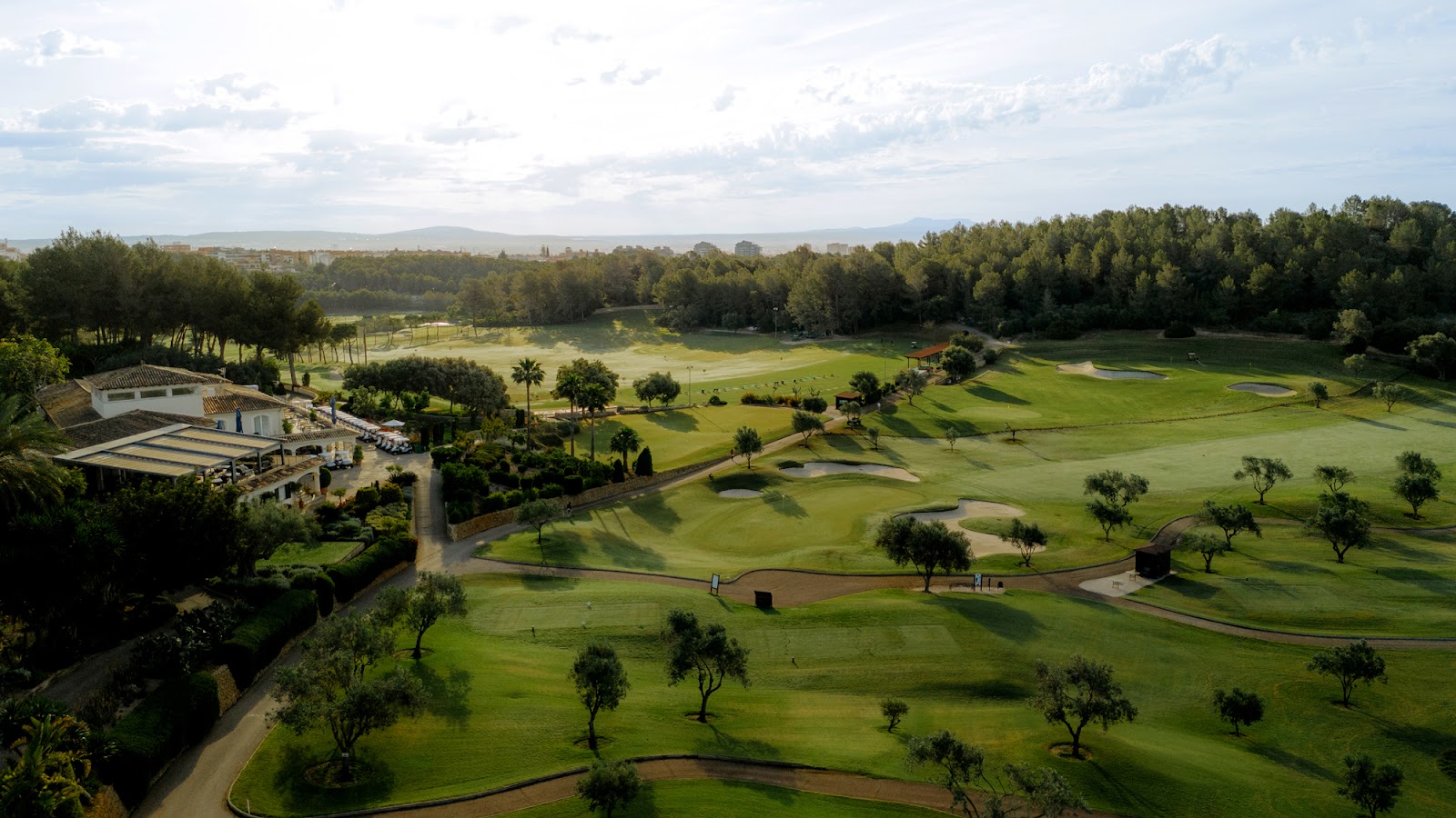 Golf Son Muntaner fairways winding through pine and olive in the Son Vida hills above Palma de Mallorca