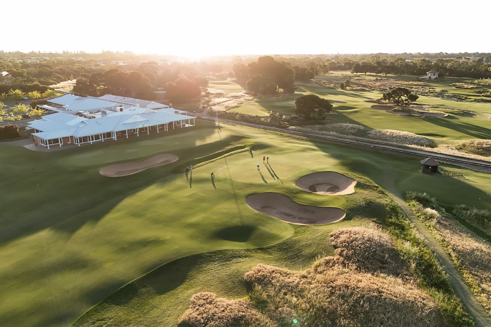 Royal Adelaide Golf Club at Seaton, MacKenzie shaped links turf among the pines
