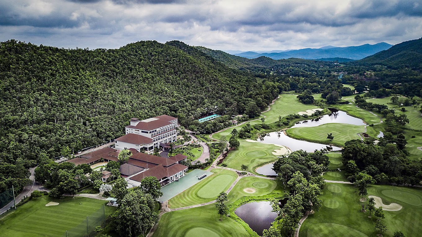 Alpine Golf Resort Chiangmai, fairways against the northern Thai mountains