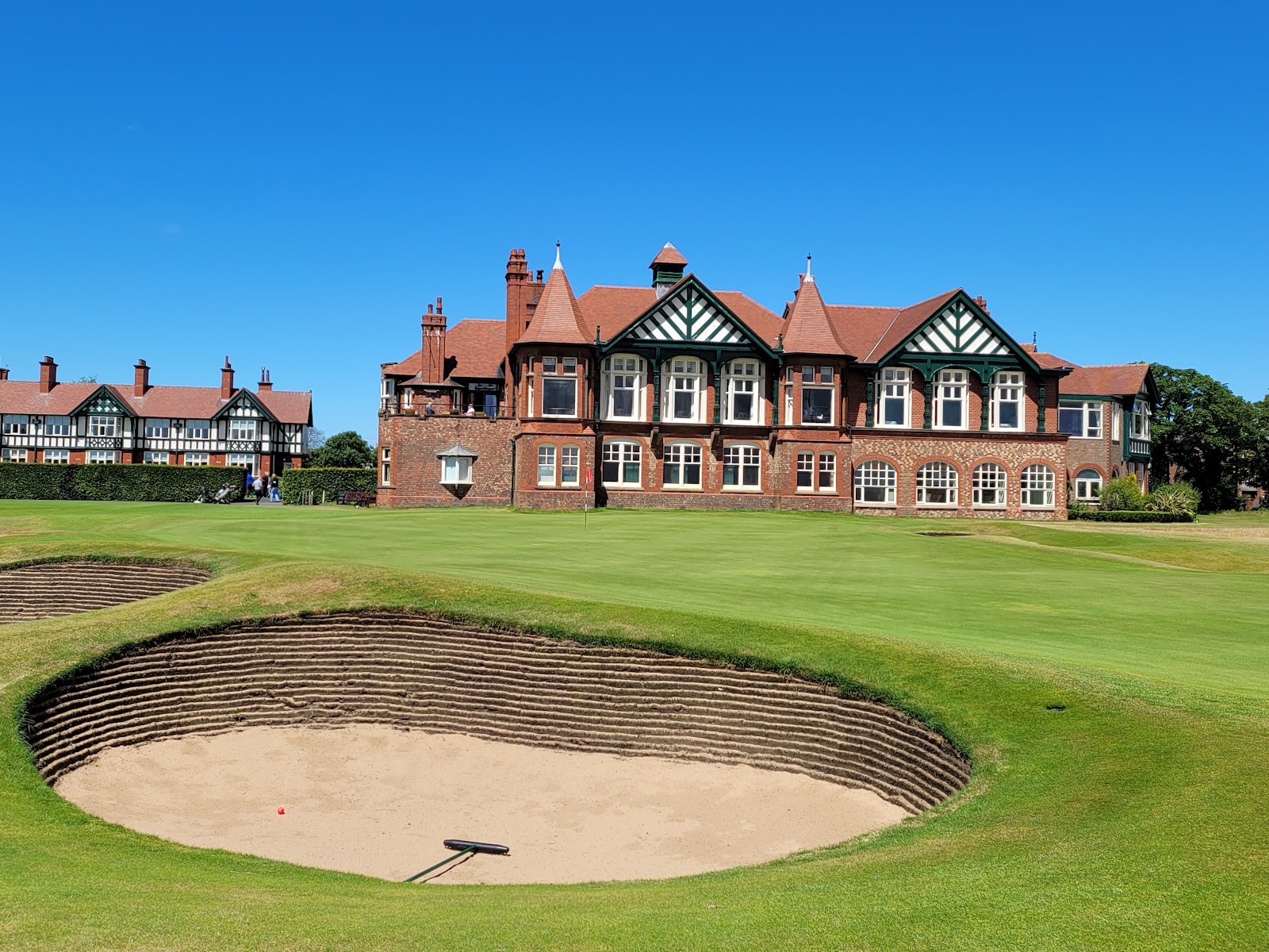 Royal Lytham and St Annes Golf Club, bunkered links fairway on the Fylde coast, Lancashire, England