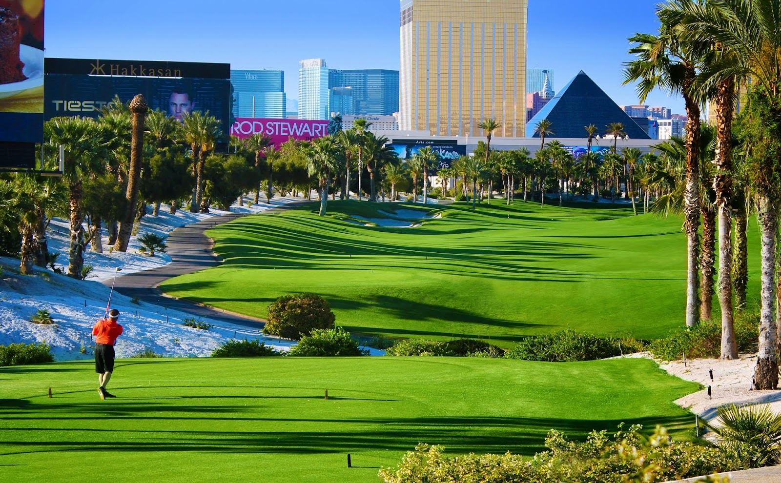 Bali Hai Golf Club on the Las Vegas Strip, palms and water on a four day golf trip