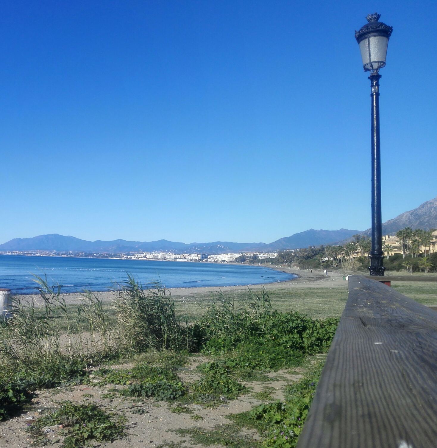 Rio Real golf course running down to the sea at Marbella on the Costa del Sol