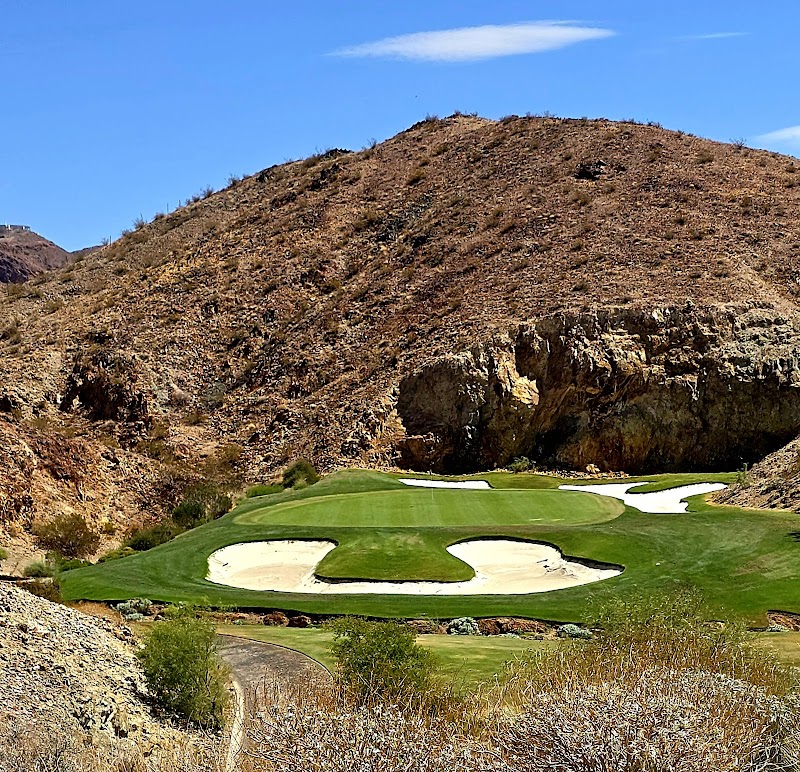 Cascata Golf Club, waterfall and desert fairways above Boulder City, Nevada