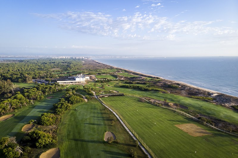 El Saler golf course, dunes and maritime pines beside the Mediterranean south of Valencia