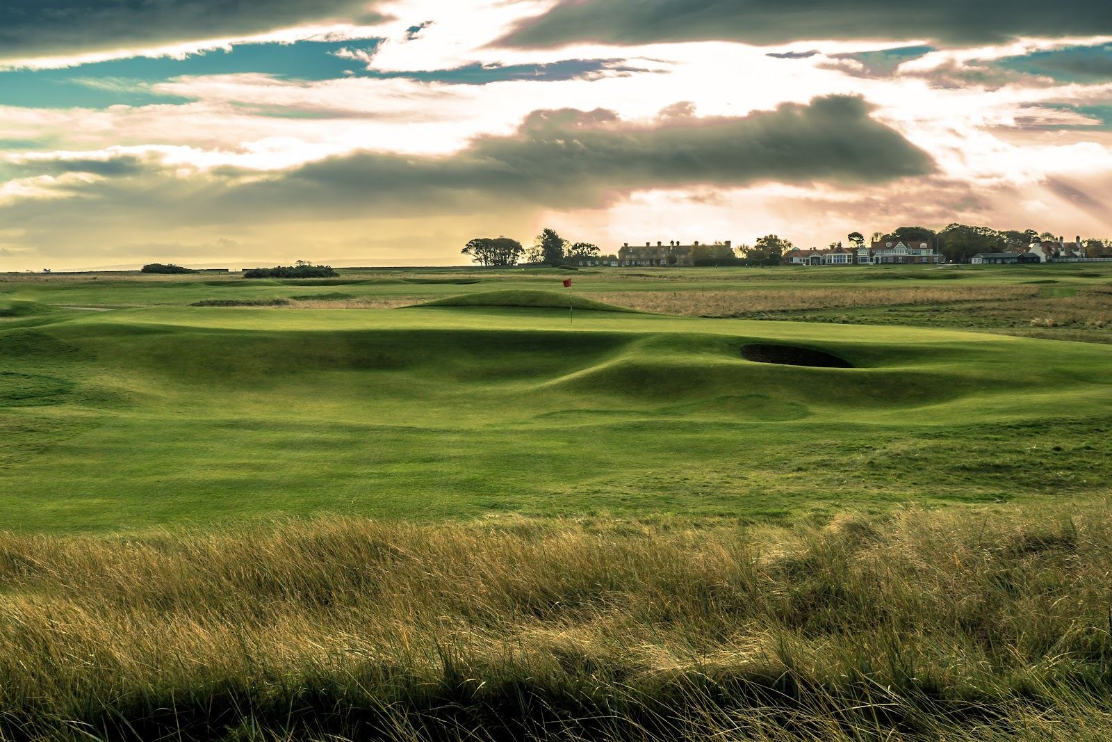 Muirfield links beside the Firth of Forth in Gullane, East Lothian